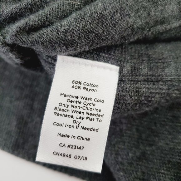 Talbots Cardigan Open Front Classic Cotton Grey M - Picture 7 of 15